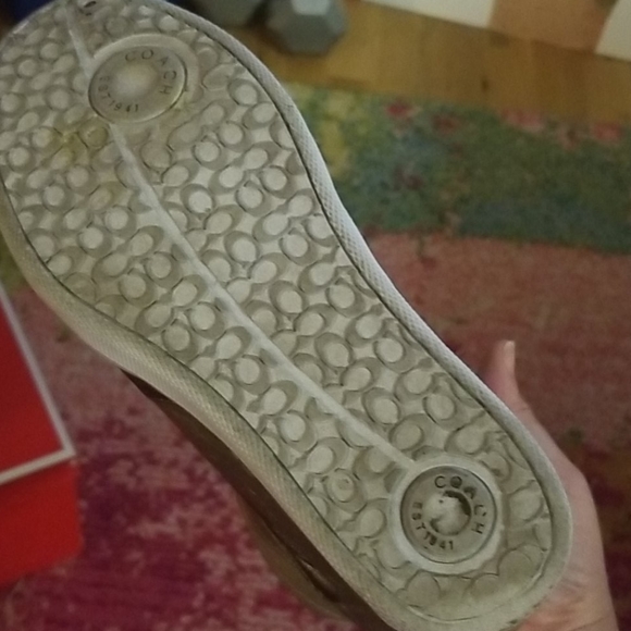 Coach Sneakers sz 8.5 Alexis Wedge Lt. Gold - Picture 5 of 9